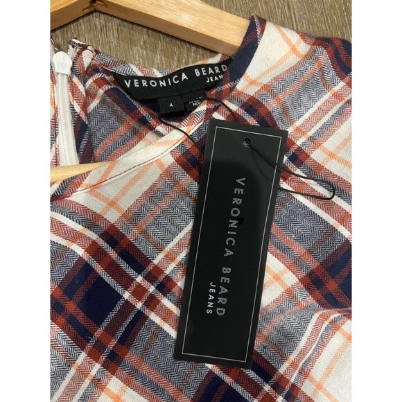 NWT VERONICA BEARD Agnor Plaid Puff Sleeve Mini Dress SIZE 4 - Picture 10 of 13